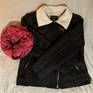 Black Suede Bomber Jacket